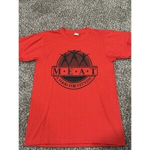 Vintage 80s SCREEN STARS Single Stitch Tee MEAT GOOD FOR FITNESS Di@k Naughty